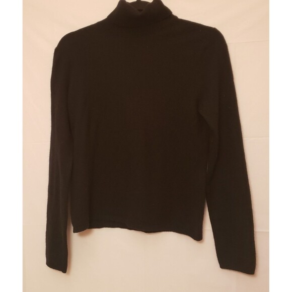 Women's State Ments 100 % Cashmere Turtleneck Sweater Black Sz M Preowned Exc - Picture 8 of 11